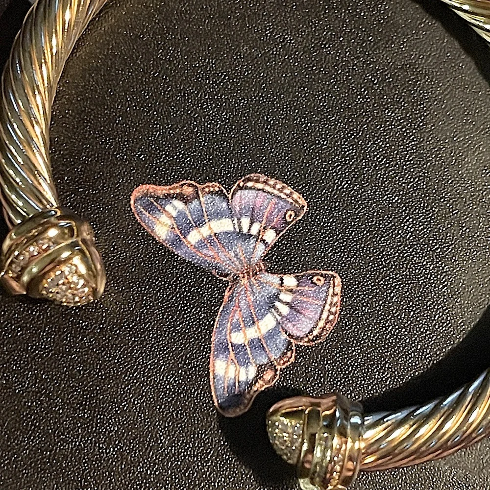 EUC David Yurman RENAISSANCE® OVAL CABLESPIRA® BRACELET, 18K Gold, Diamonds, 7mm - Picture 2 of 9